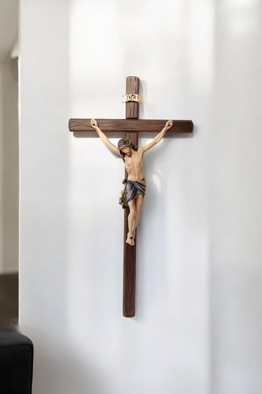 Coming soon - Wandkreuz Siena, handgeschnitzt, Echtholz, 47cm