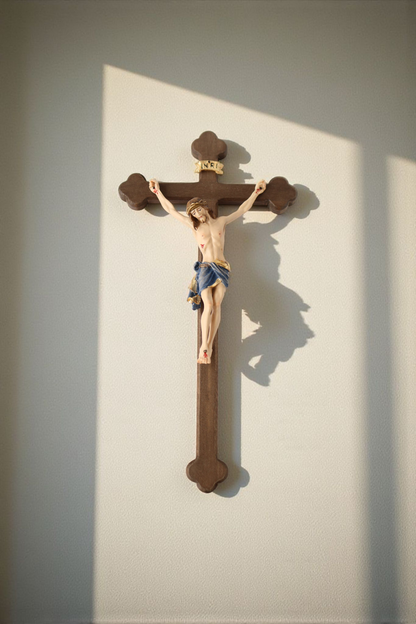 Coming soon - Wandkreuz Siena Barock, handgeschnitzt, Echtholz, 28cm