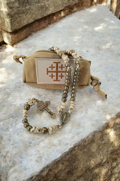 Tasche für Paracord-Rosenkranz sand