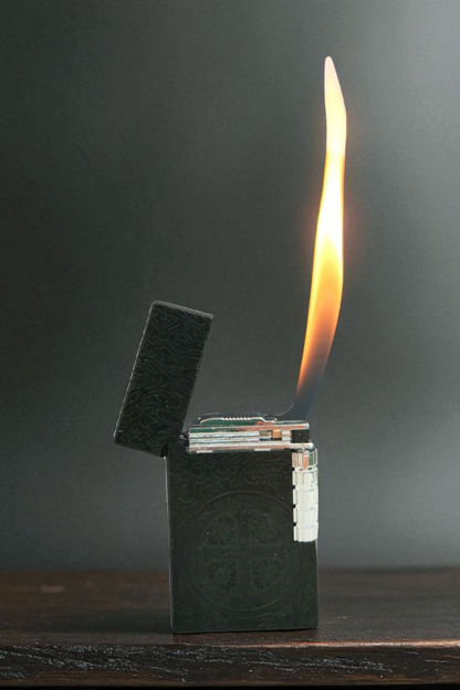 St. Benediktus Feuerzeug schwarz