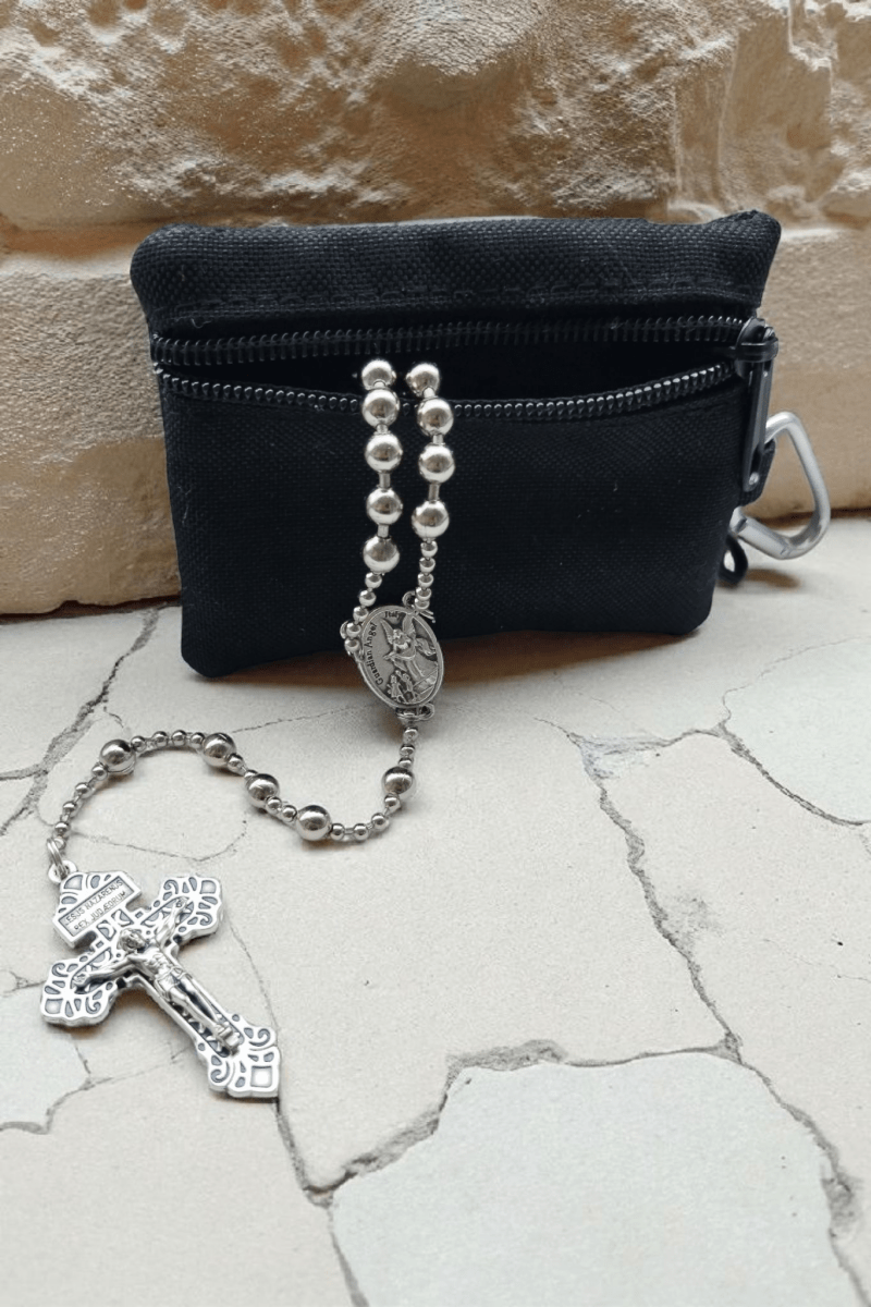Robuste Rosenkranztasche Schwarz - MarcellusOnlineShop