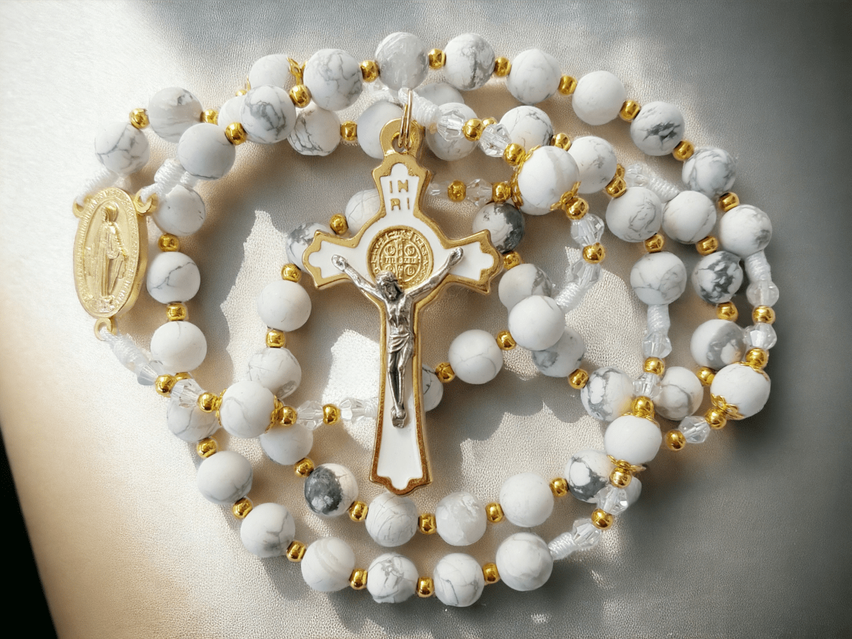 Rosenkranz Halbedelstein Howlith - Jaspis - MarcellusOnlineShop