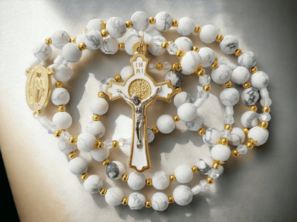 Rosenkranz Halbedelstein Howlith - Jaspis - MarcellusOnlineShop