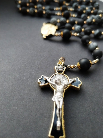 Rosenkranz Halbedelsteinperlen Obsidian - Jaspis 8mm - MarcellusOnlineShop