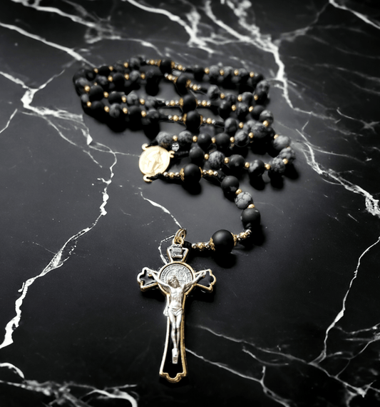 Rosenkranz Halbedelsteinperlen Obsidian - Jaspis 8mm - MarcellusOnlineShop