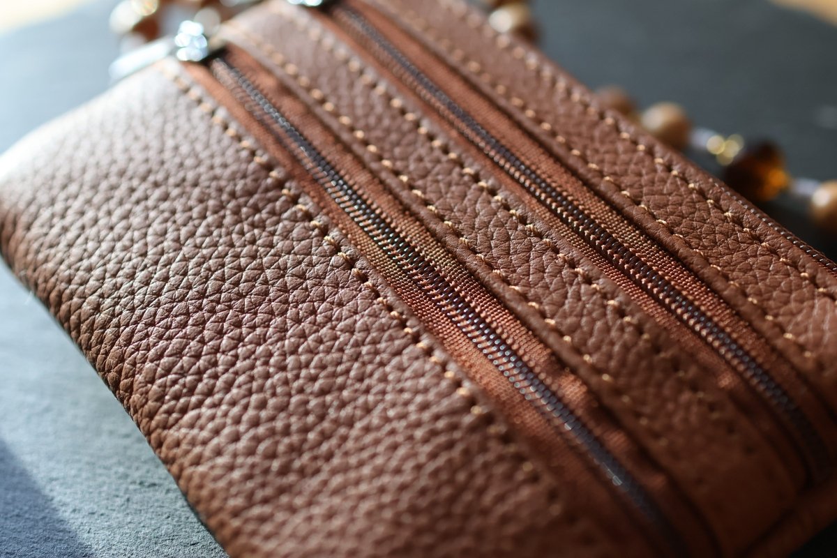 Rosenkranztasche aus Echtleder Hellbraun - MarcellusOnlineShop