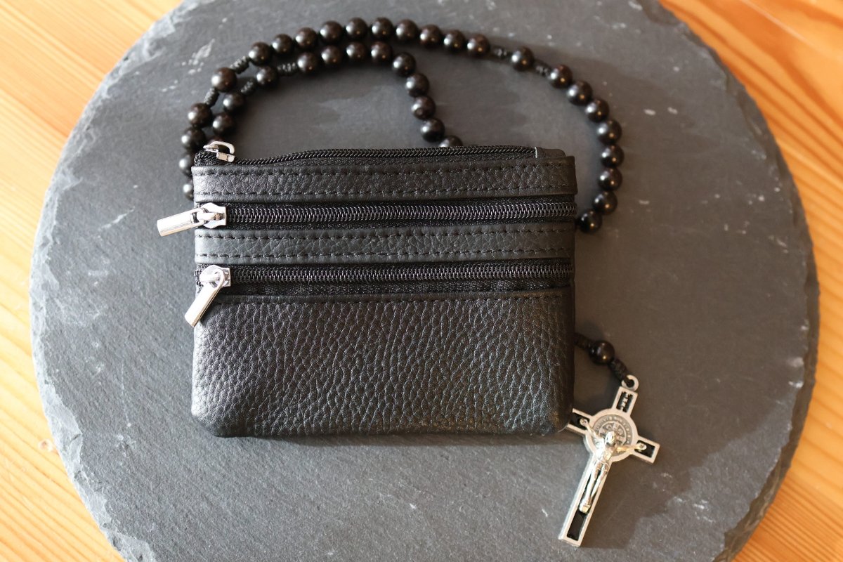 Rosenkranztasche aus Echtleder Schwarz - MarcellusOnlineShop