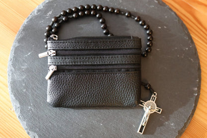 Rosenkranztasche aus Echtleder Schwarz - MarcellusOnlineShop