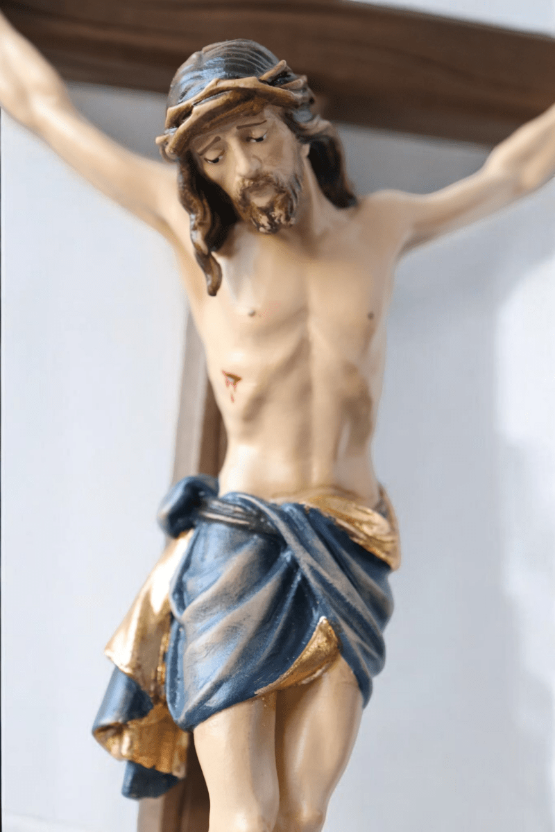 Stehkreuz Siena, handgeschnitzt, Echtholz, 47cm - MarcellusOnlineShop