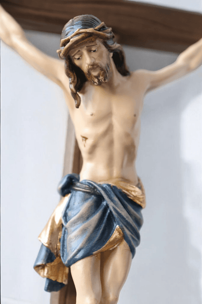 Stehkreuz Siena, handgeschnitzt, Echtholz, 47cm - MarcellusOnlineShop