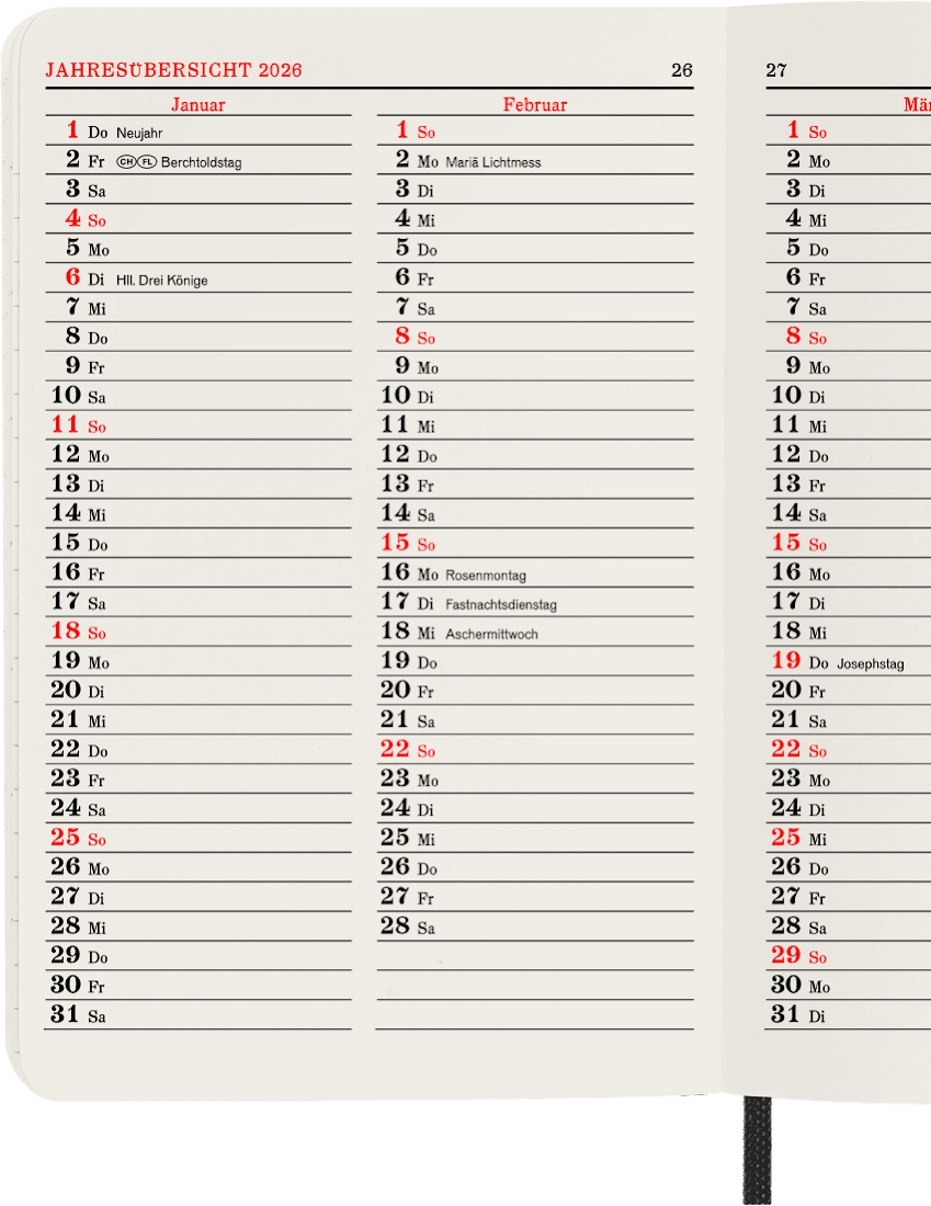 Taschenkalender 2026 - MarcellusOnlineShop