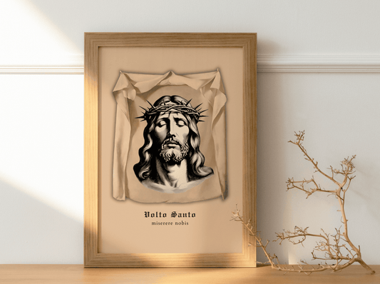 Volto Santo (Antlitz Christi) Wandbild beige - MarcellusOnlineShop