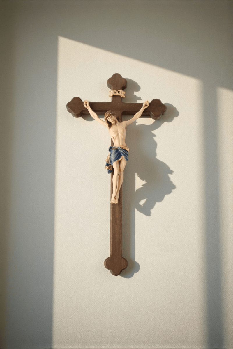 Wandkreuz Siena Barock, handgeschnitzt, Echtholz, 28cm - MarcellusOnlineShop