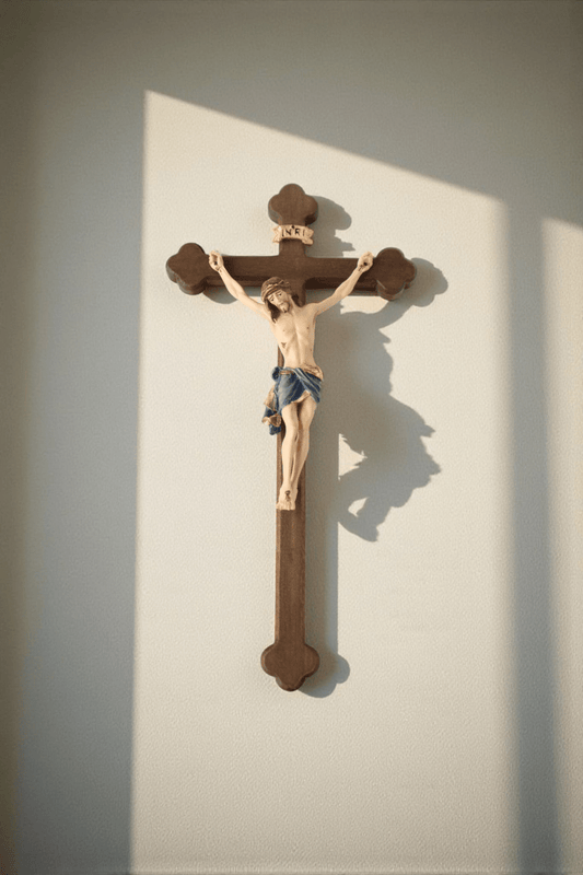 Wandkreuz Siena Barock, handgeschnitzt, Echtholz, 28cm - MarcellusOnlineShop